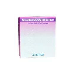 Box of Amorolfine 5ml Zentiva 5% W/v nail lacquer
