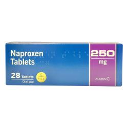 Pack of 28 Naproxen 250mg tablets for oral use