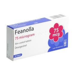 The Feanolla desogestrel tablet comes in a package of 84 film-coated 75-microgram tablets