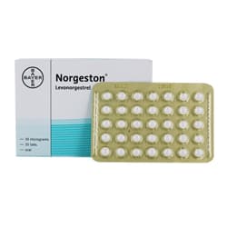 Box of Norgestogen® 30mcg Levonorgestrel 35 oral tablets with blister pack