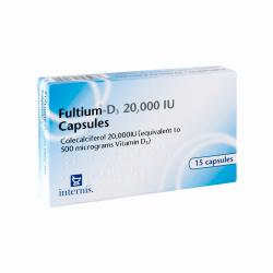 Pack of 15 Fultium® D3 cholecalciferol 20000 IU capsules 
