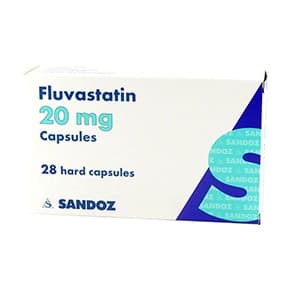 Pack of 28 Fluvastatin 20mg hard capsules