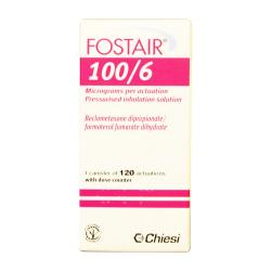 Box of Fostair® 100/6 microgram per actuation pressurised inhalation solution