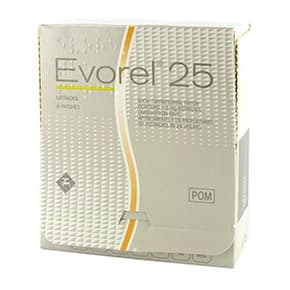 Pack of 8 Evorel 25 estradiol transdermal patches