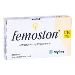 The package includes 84 tablets of Femoston® 1/10mg estradiol and dydrogesterone