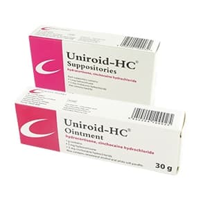 Pack of Uniroid-HC Suppositories and Ointment