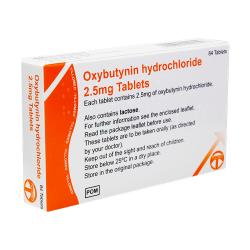Box of 84 Oxybutynin hydrochloride 2.5mg tablets